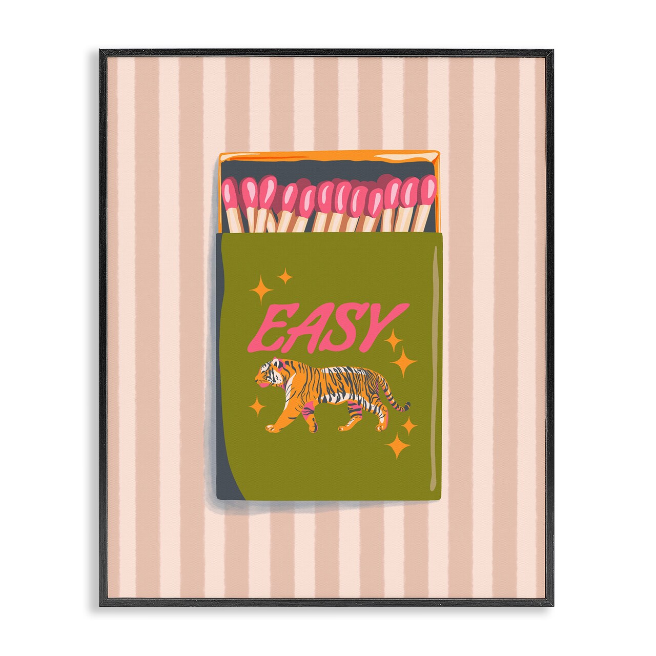 Stupell Industries Easy Tiger Retro Matches Framed Giclee, design by Elyse Anastacia